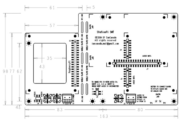  IAN CANADA STATIONPI SMT Layout and dimensions